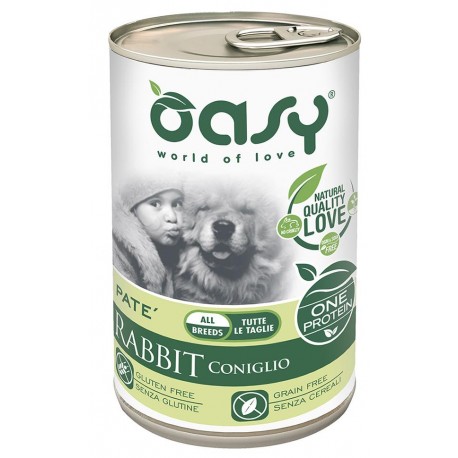 Oasy Wet Dog Adult All Breed Coniglio lattina 400 gr