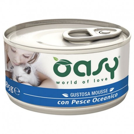 Oasy Wet Cat Mousse Pesce Oceano 85 gr - 2 lattine