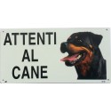 Cartella metallo Attenti al cane Rottweiler