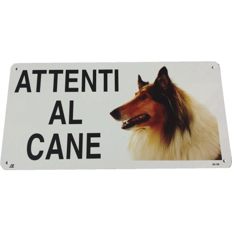 Cartella metallo attenti al cane COLLIE