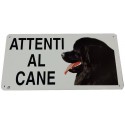 Cartello Attenti al cane TERRANOVA in metallo