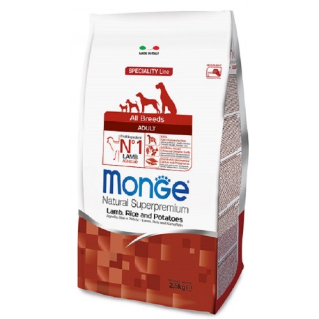 Monge All Breeds Adult Agnello 2,5 Kg Crocchette per Cane