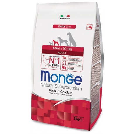 Monge Mini Adult Ricco di Pollo 3 kg