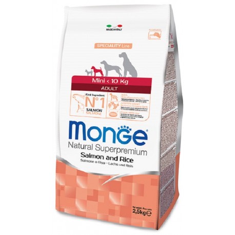 Monge Mini Adult salmone 2,5 Kg Crocchette per Cane