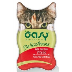 Oasy Delicatesse Patè con Vitello 85 gr Alimento Umido in Vaschetta per Gatti