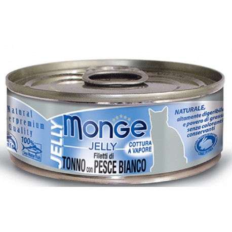 Monge Filetti di Tonno con Pesce Bianco in gelatina per gatto gr 80