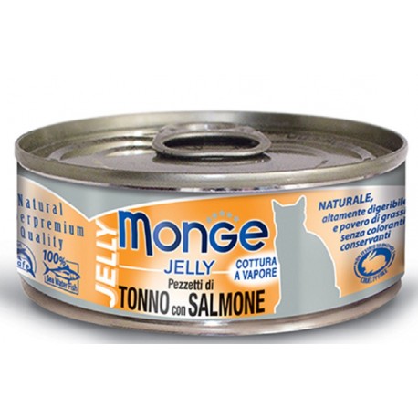 Monge Pezzetti di Tonno con Salmone in gelatina per gatto gr 80