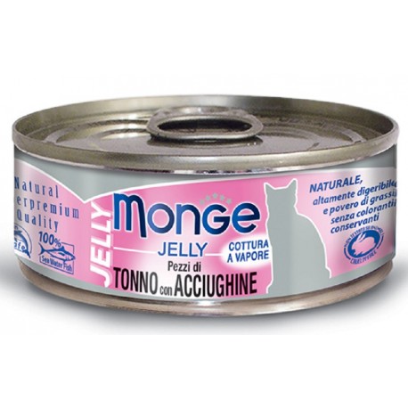 Monge Pezzi di Tonno con Acciughine in gelatina per gatto gr 80