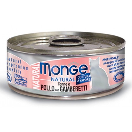 Monge Natural Tonno e Pollo con Gamberetti per gatto gr 80