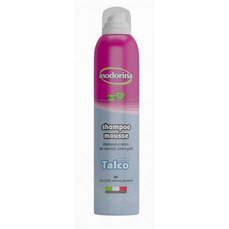 Inodorina shampoo mousse secco per cane gatto 300ml due profumazioni