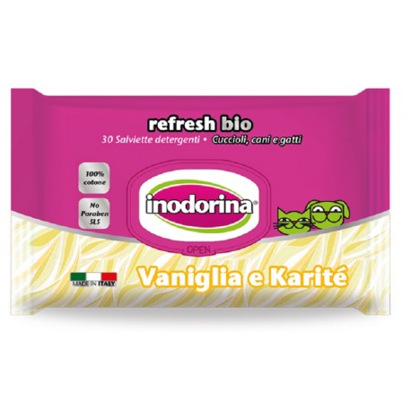 Inodorina Refresh Bio - 30 Salviette Vaniglia e Karitè