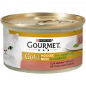 Gourmet Gold Mousse con verdure Anatra e Spinaci 85 gr per Gatti