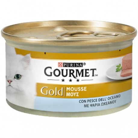Gourmet Gold Mousse 85 gr con Pesce Dell'Oceano Cibo per Gatti