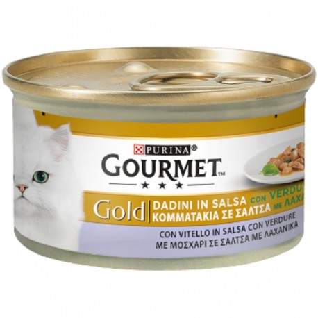 Gourmet Gold Dadini con Vitello e Verdure Cibo per Gatti