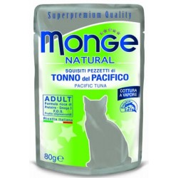 Monge Natural Superpremium in Bustina 80 gr Pezzetti di Tonno del Pacifico per Gatto