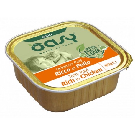 Oasy Patè Ricco di Pollo per Gatti Vaschetta 100 gr