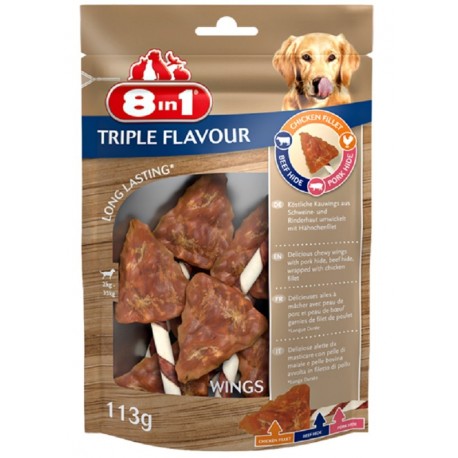 8in1 Triple Flavour Wings 113gr Snack 6 Cicche Alette per Cani
