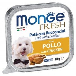 Monge Fresh Patè e Bocconcini con Pollo 100 gr per Cane