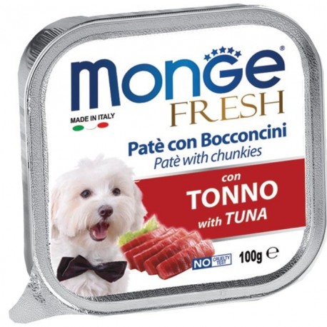 Monge Fresh Patè e Bocconcini con Tonno 100 gr per Cane