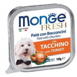 Monge Fresh Patè e Bocconcini con Tacchino 100 gr per Cane