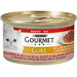 Gourmet Gold 85 gr Delizie in Salsa Salmone Cibo Umido per Gatto