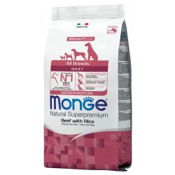 Monge All Breeds Adult Manzo e Riso 2,5 kg Crocchette Monoproteiche per Cane