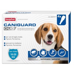 Beaphar Caniguard Duo Antiparassitario 4 fiale per Cani di Taglia Media 10-20 Kg