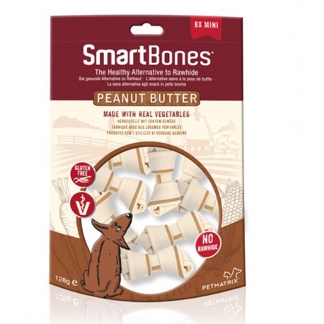 SmartBones Peanut Butter 8 Mini Ossi Vegetali con Arachidi per Cani