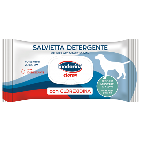 Inodorina Clorex Salviette Profumate al Muschio Bianco con Clorexidina 40 pz