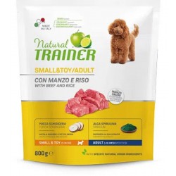 Trainer Natural Adult Small & Toy Manzo, Riso 800 gr