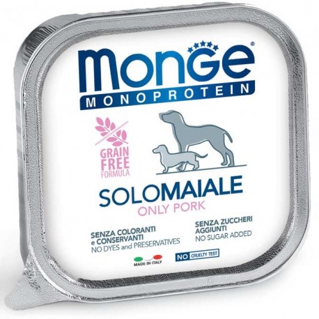 Monge Monoprotein Solo Maiale Vaschetta 150 gr per Cane