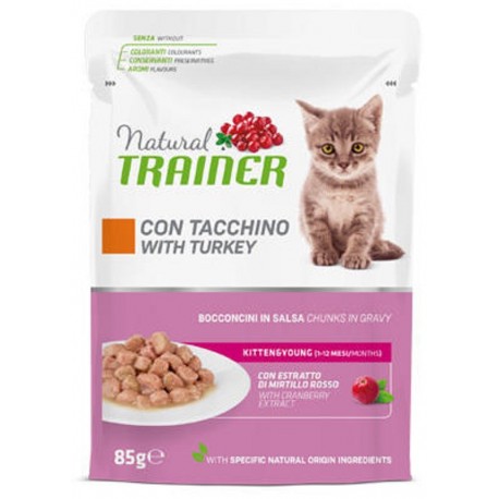 Trainer Natural Cat Kitten con Tacchino Bocconcini per Gatto 85 gr
