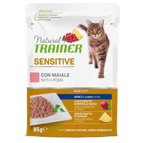Trainer Natural Cat Sensitive Maiale Patè per Gatto 85 gr