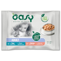 Oasy Multipack Adult Bocconcini al Pesce per Gatto 4x85 gr