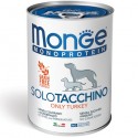 Monge Monoprotein Solo Tacchino Lattina 400 gr per Cane