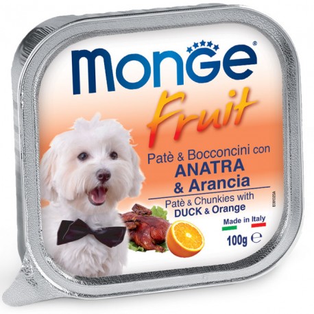 Monge Fruit Patè e Bocconcini con Anatra e Arancia 100gr per Cane