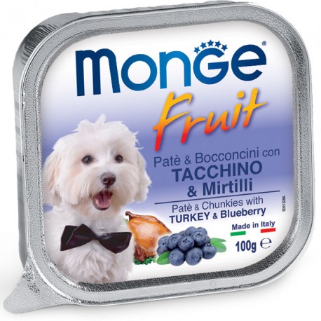 Monge Fruit Patè e Bocconcini con Tacchino e Mirtilli 100gr per Cane