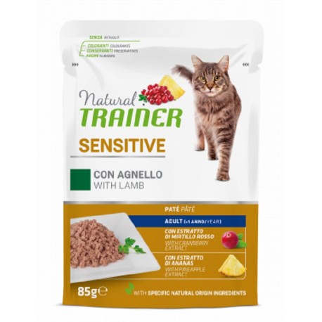 Trainer Natural Cat Sensitive Agnello Bocconcini per Gatto 85 gr
