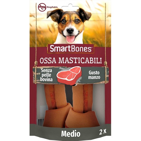 Smart Bones Ossa Masticabili al Manzo 2 pezzi per Cane taglia Media