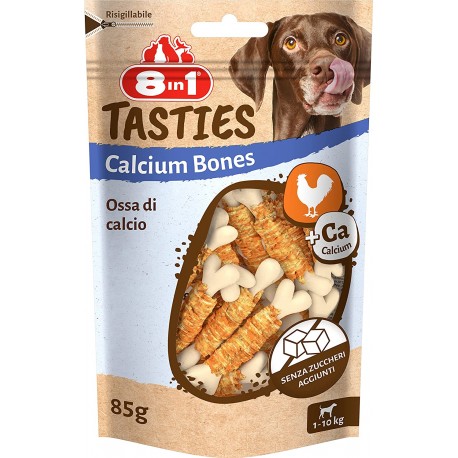 8in1 Tasties Calcium Bones Ossetti con Calcio e Pollo per Cane 85 gr