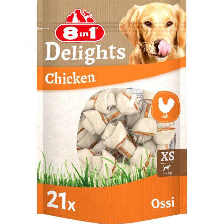 8in1 Delights Ossi XS 21 pezzi Snack per Cane 252gr
