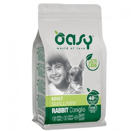 Oasy One Protein Adult Small Mini con Coniglio 2,5Kg Cibo per Cani