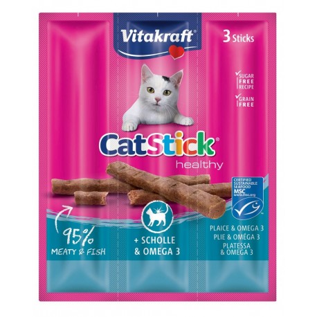 VitaKraft Cat Stick con Platessa e Omega 3 Snack per Gatto 18 gr