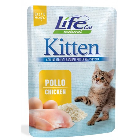 Life Cat Kitten Pollo Cibo Umido in Busta 70 gr per Gattino