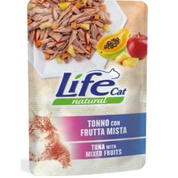 Life Cat Tonno con Frutta Mista Cibo Umido in Busta 70 gr per Gattino