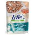 Life Cat Tonno con Merluzzo d'Alaska e Salmone Cibo Umido in Busta 70 gr per Gattino