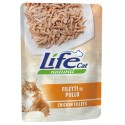 Life Cat Filetti di Pollo Cibo Umido in Busta 70 gr per Gatto