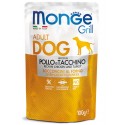 Monge Grill DOG Bocconcini al Forno con Pollo e Tacchino 100 gr Busta Cibo Umido per Cane