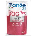 Monge Grill DOG Bocconcini al Forno Ricco in Manzo 100 gr Busta Cibo Umido per Cane