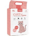 AqpetFriends Lettiera CattyGreen Sabbia per Gatti alla Soia Naturale profumazione Fiori di Pesco 6 Litri